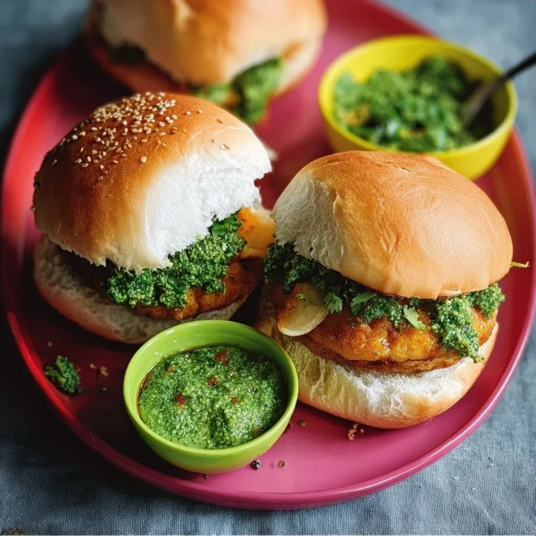 Vada Pav served with green coconut chutney, a popular Indian street food.
