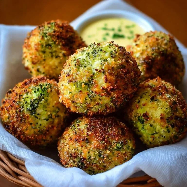 Baked broccoli cheese balls on a plate, perfect for a healthy snack or appetizer.