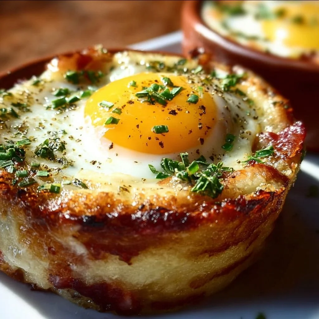 Home Delicious Baked Eggs Napoleon with layers of flavor and creamy texture.