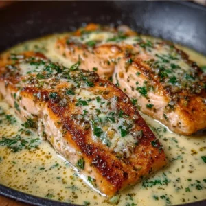 Best Keto Creamy Garlic Butter Salmon Skillet You’ll Love Keto creamy garlic butter salmon skillet in a cast iron pan