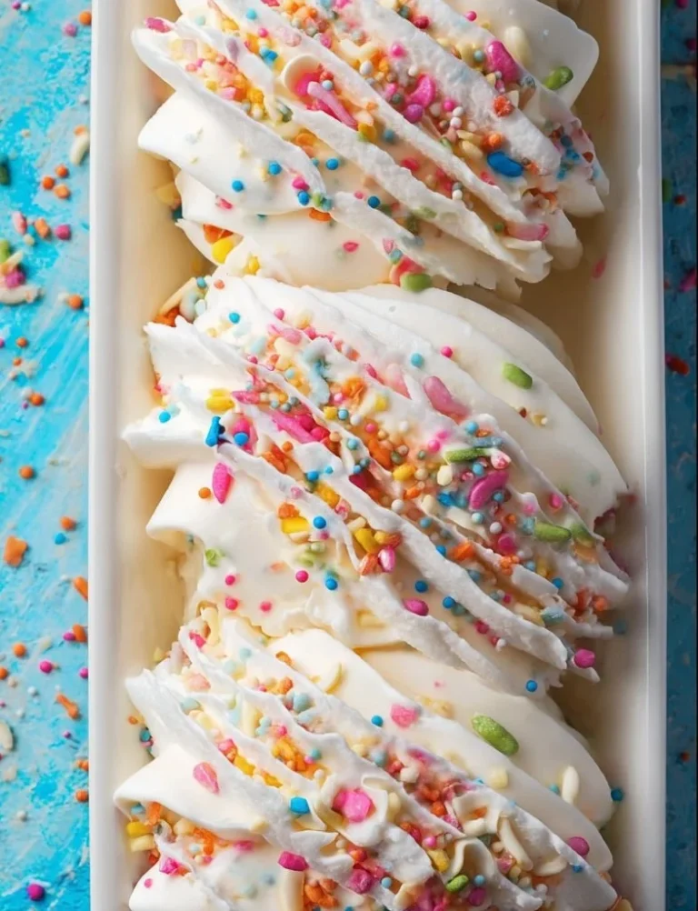 Delicious birthday cake ice cream in a colorful bowl with sprinkles.