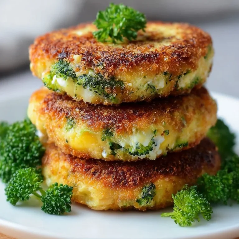Broccoli and potato fritters with cheese served on a plate
