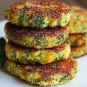 Broccoli Cheese Patties Homemade Broccoli Cheese Patties served on a plate with dipping sauce