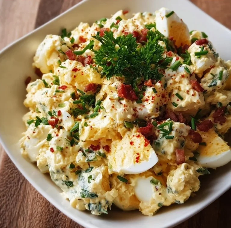 Delicious Carnivore Egg Salad with creamy dressing and fresh herbs
