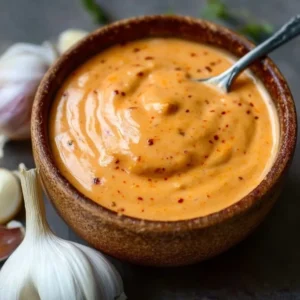 Chipotle Sauce with Garlic and Sour Cream Delicious homemade Chipotle Sauce with garlic and sour cream in a bowl