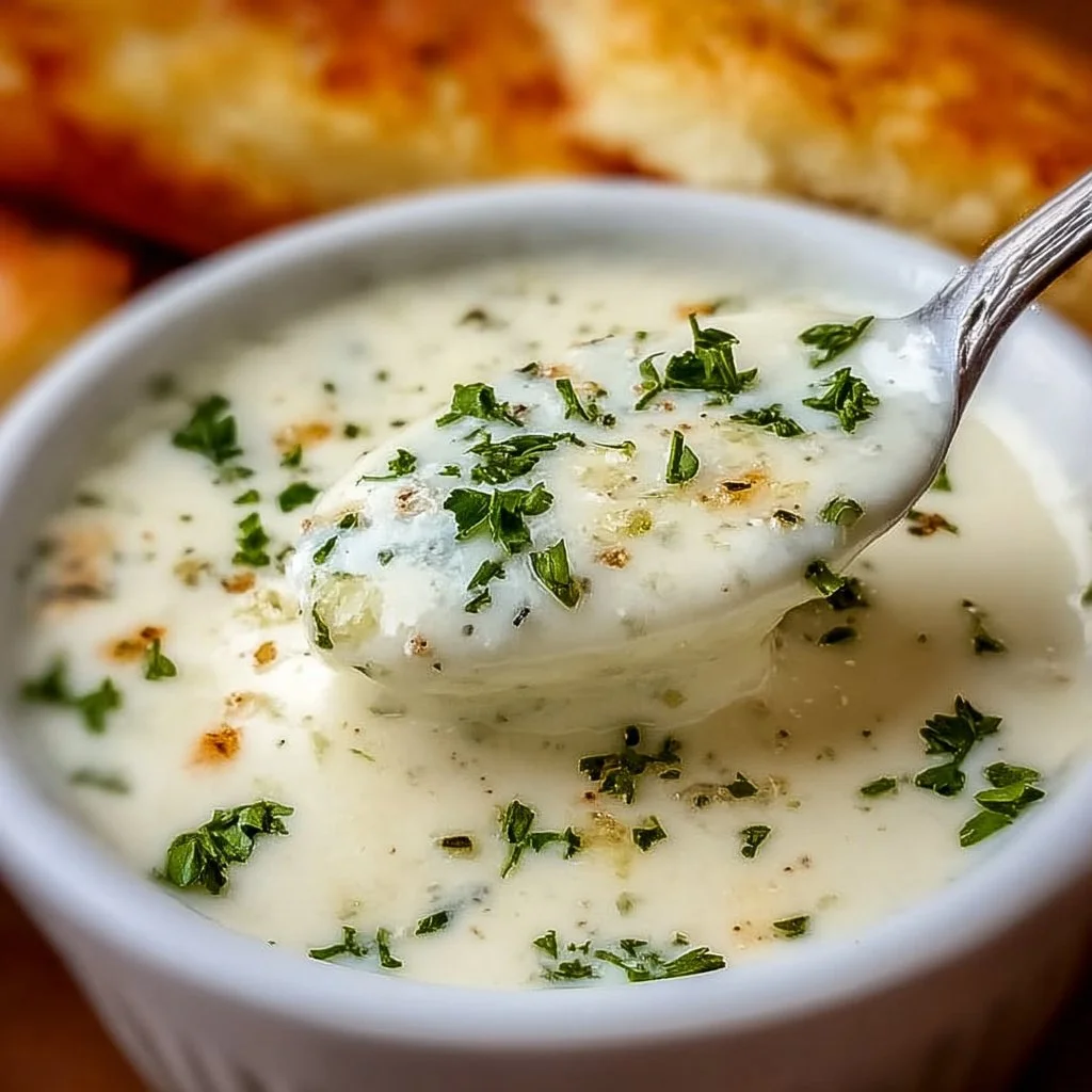 Creamy garlic parmesan sauce recipe for pasta and pizza