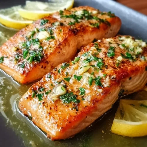 Delicious Pan Seared Salmon with Garlic Butter in 20 Minutes Delicious pan seared salmon fillet garnished with garlic butter and herbs