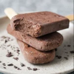 Double Dark Chocolate Chip Ice Cream Bars with chocolate chips and creamy texture