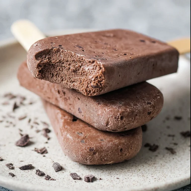 Double Dark Chocolate Chip Ice Cream Bars with chocolate chips and creamy texture