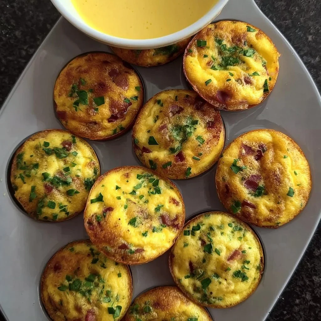 Homemade easy egg bites cooked in silicone molds.