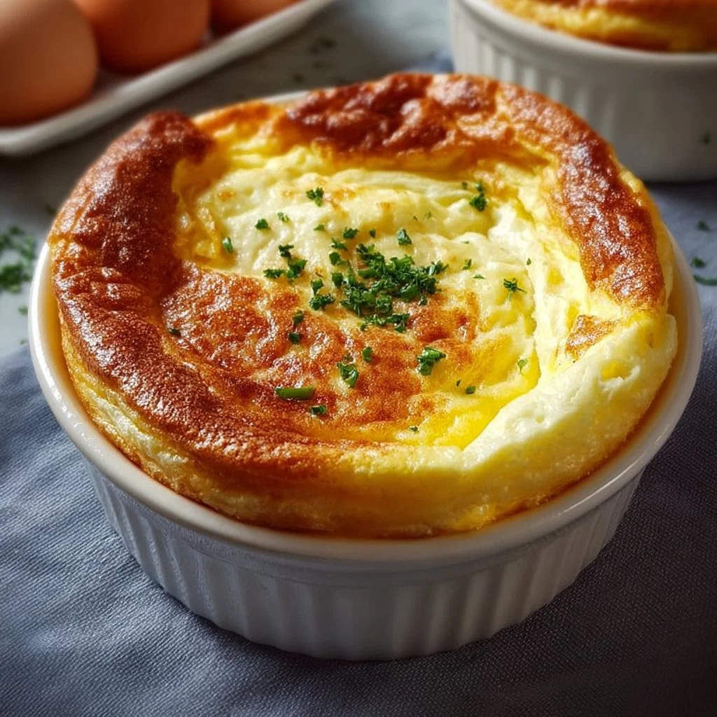 Delicious homemade Egg Soufflé served in a dish