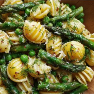 Fresh Spring Pasta Salad Recipe with Asparagus and Lemon Dill Vinaigrette Spring pasta salad with asparagus and lemon dill vinaigrette