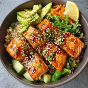 Honey Glazed Salmon Bowl: Quick, Healthy & Delicious Dinner Honey glazed salmon bowl with vibrant vegetables and rice, a healthy dinner option