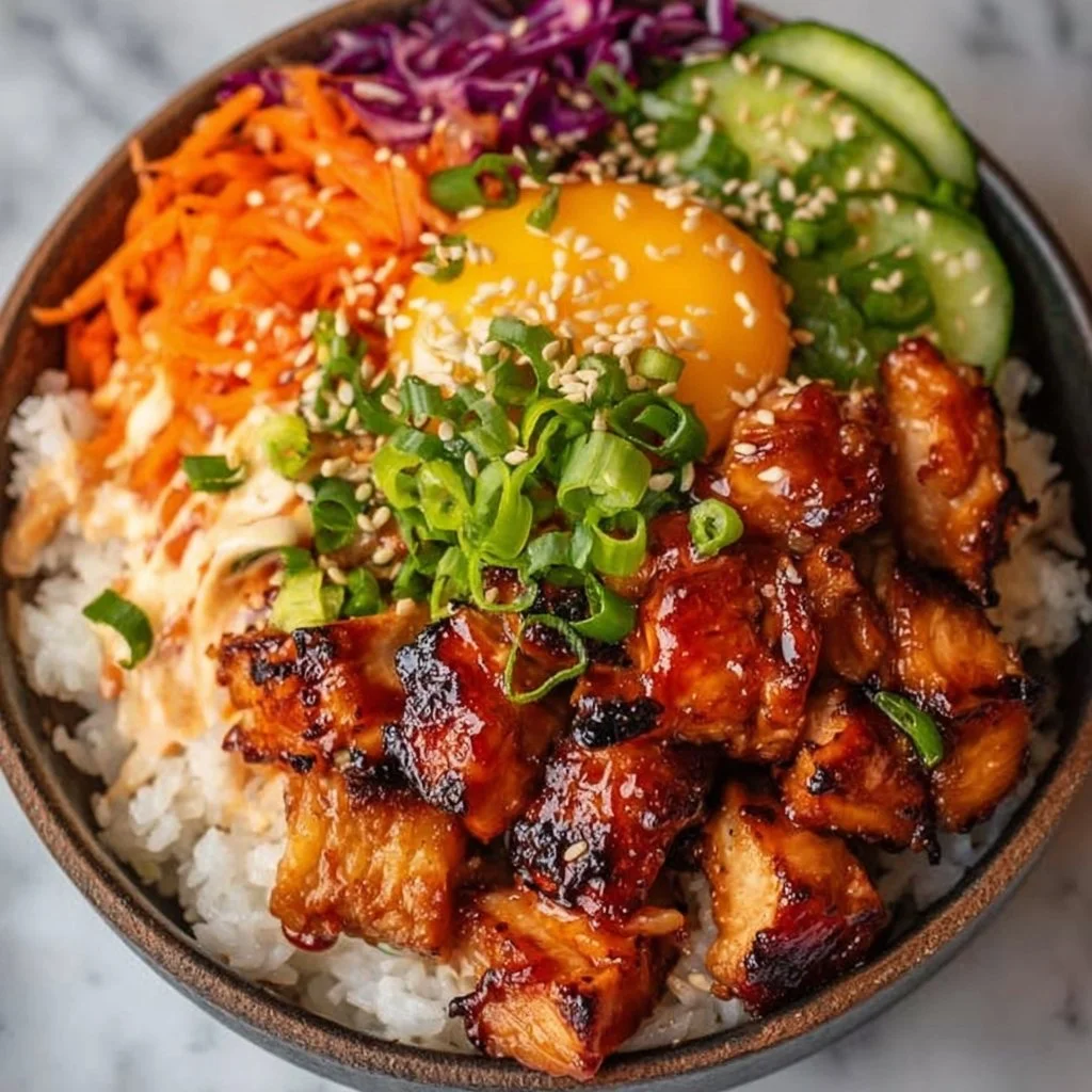 Home Delicious Korean BBQ Chicken Bowls recipe, ready for a weeknight dinner.