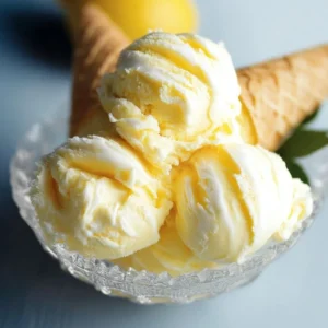 Delicious lemon curd ripple ice cream with a creamy texture and citrus flavor