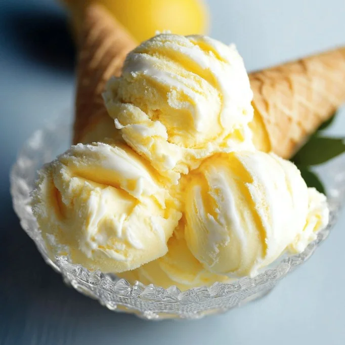 Delicious lemon curd ripple ice cream with a creamy texture and citrus flavor