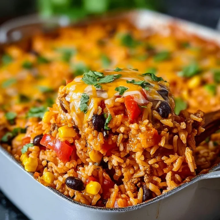 Delicious Mexican Rice Casserole served in a vibrant dish