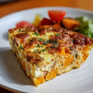 Protein-packed sweet potato egg casserole dish, perfect for breakfast