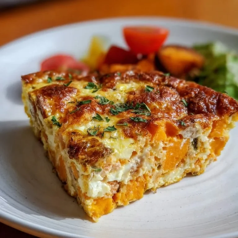 Protein-packed sweet potato egg casserole dish, perfect for breakfast