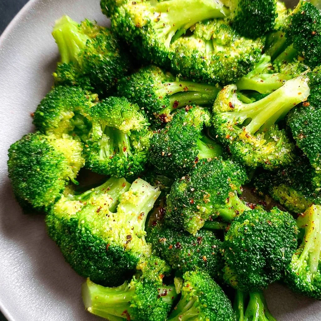 Plate of healthy broccoli prepared quickly for nutritious meals