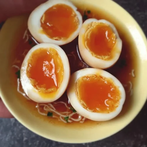 Delicious Ramen Eggs (Ajitama) ready to enhance your ramen dish.