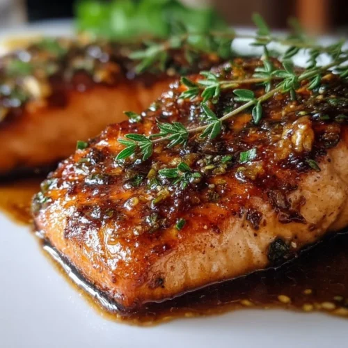 Salmon with Brown Sugar Garlic Glaze Delicious salmon fillet glazed with brown sugar and garlic sauce
