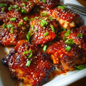 Savory Korean chicken thighs served on a plate for a family feast.