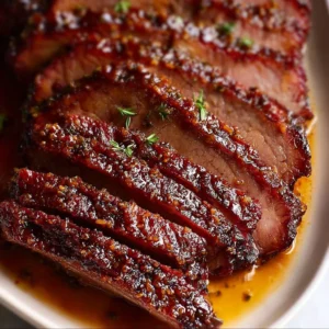 Deliciously seasoned roast beef brisket cooked to perfection