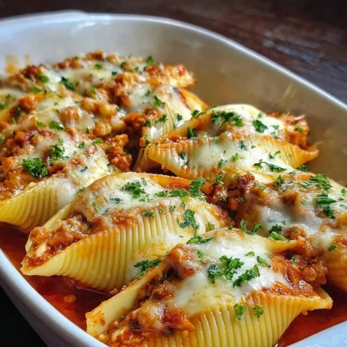 Stuffed Pasta Shells Plate of stuffed pasta shells filled with cheese and topped with marinara sauce