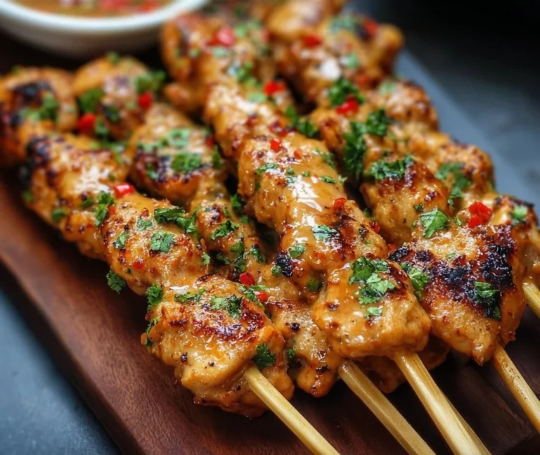 Delicious Bang Bang Chicken Skewers ready to serve