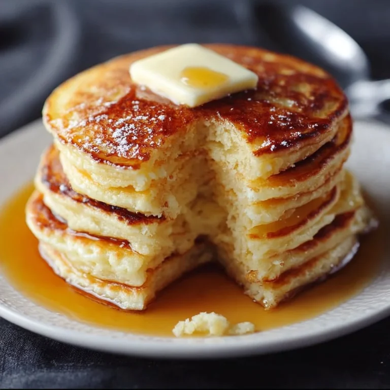 Fluffy American pancakes served with syrup and berries on a plate.