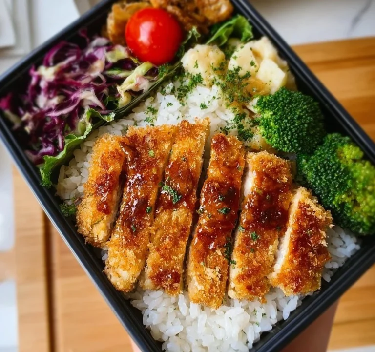 Chicken Katsu Bento Box with crispy chicken and vibrant vegetables