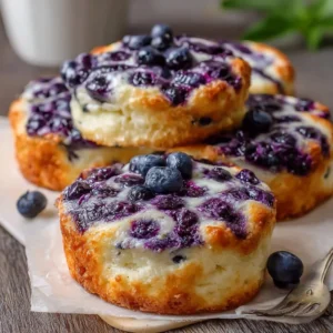 Fluffy Cottage Cheese Blueberry Cloud Bread, a gluten-free and protein-rich recipe