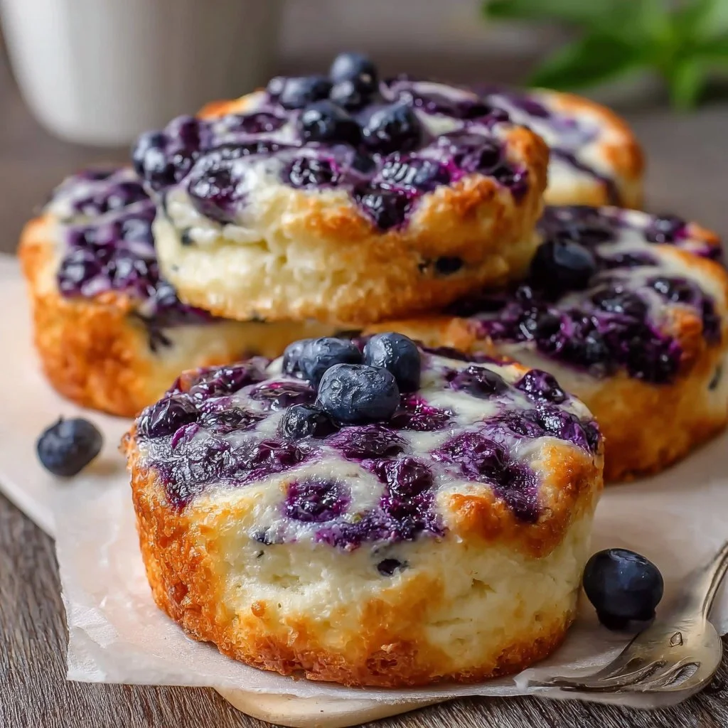Fluffy Cottage Cheese Blueberry Cloud Bread, a gluten-free and protein-rich recipe