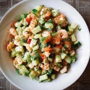 Cucumber Shrimp Salad featuring fresh cucumbers and shrimp in a beautiful presentation.