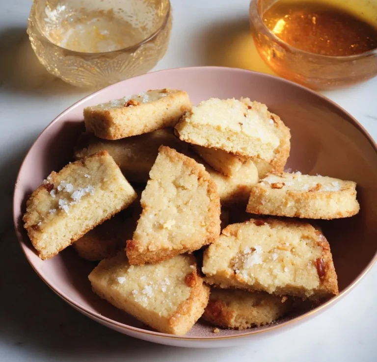 Plate of delicious salted butter shortbread cookies ready to enjoy.