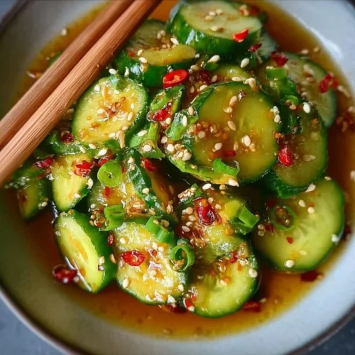 Easy Asian Cucumber Salad with fresh vegetables and a tangy dressing