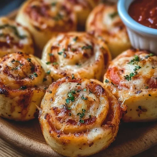Homemade pizza rolls fresh out of the oven, crispy and golden brown.