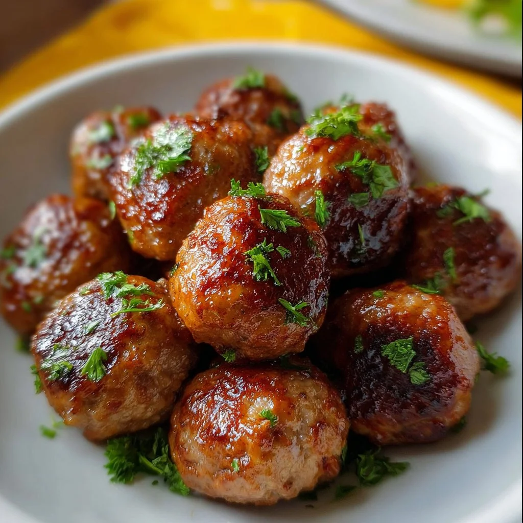 Delicious homemade meatballs served with marinara sauce