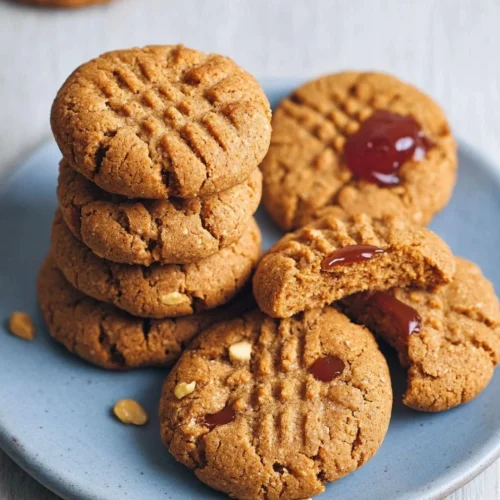 Easy soft vegan peanut butter cookies on a plate, perfect for plant-based diets.