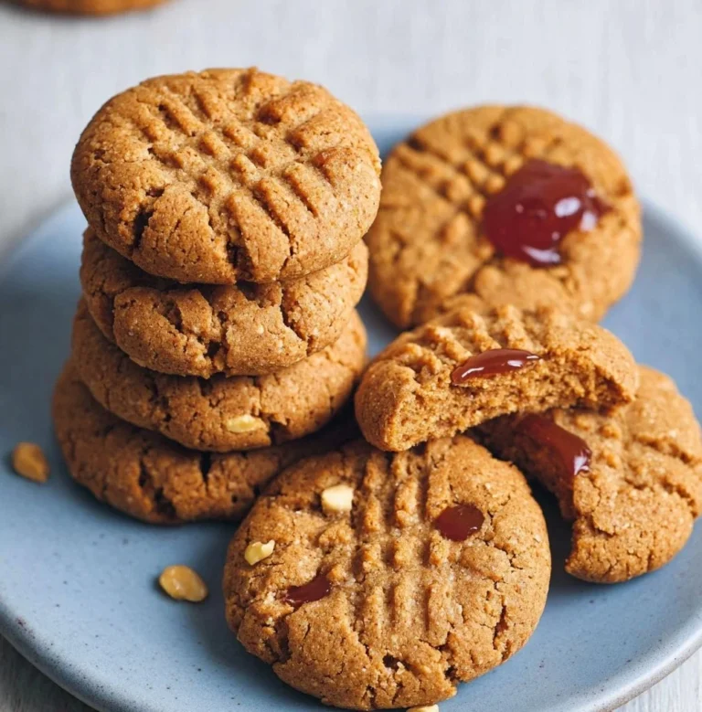 Easy soft vegan peanut butter cookies on a plate, perfect for plant-based diets.