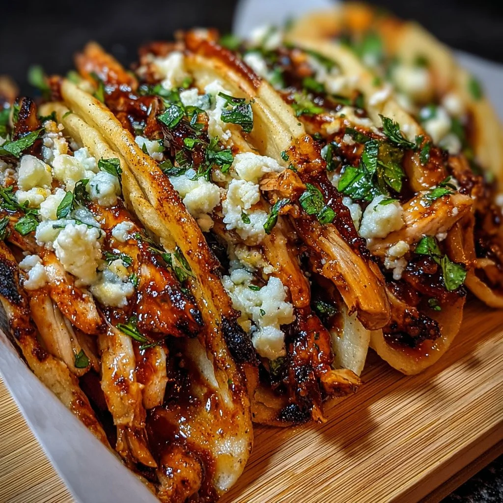 Garlic Butter Honey BBQ Chicken Tacos Garlic Butter Honey BBQ Chicken Tacos