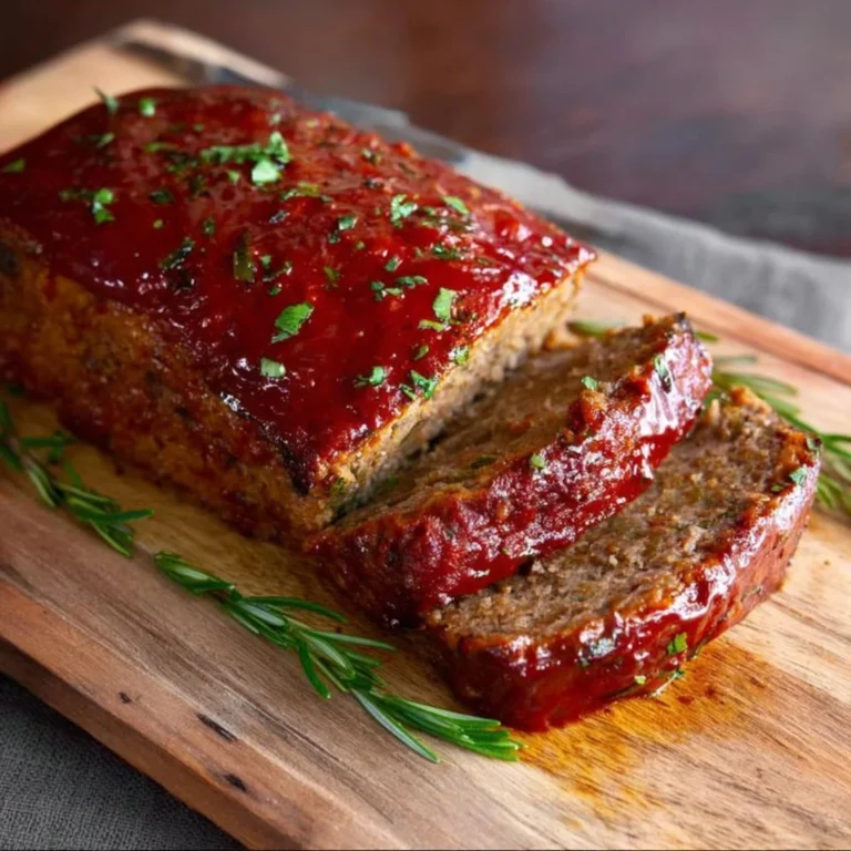 Delicious Gordon Ramsay meatloaf fresh out of the oven with herbs and spices
