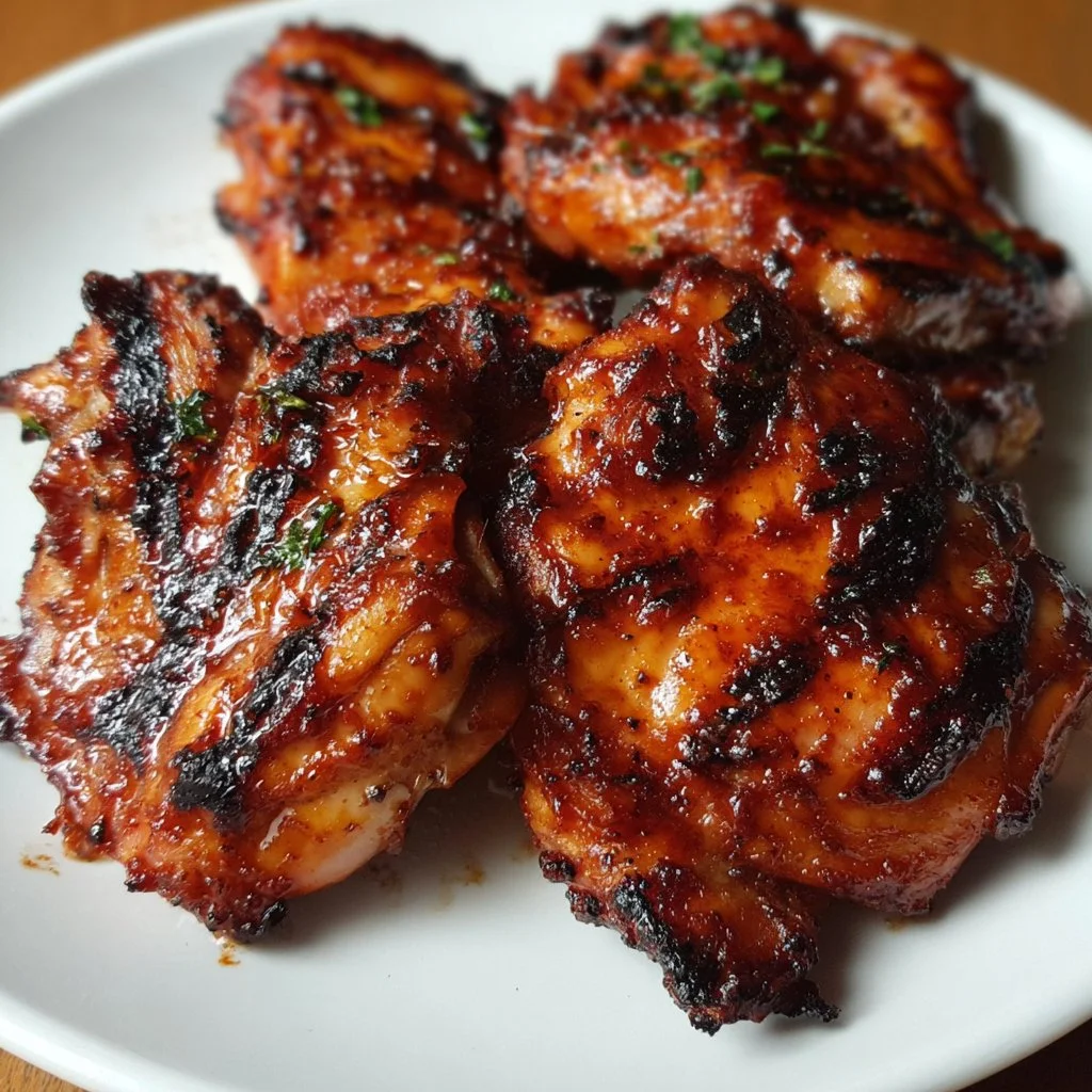 Grilled Spicy BBQ Chicken Thighs