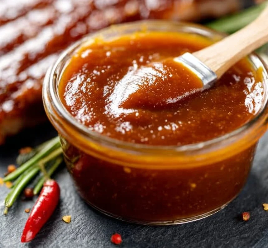 Delicious Hawaiian BBQ sauce in a jar, ready for grilling recipes