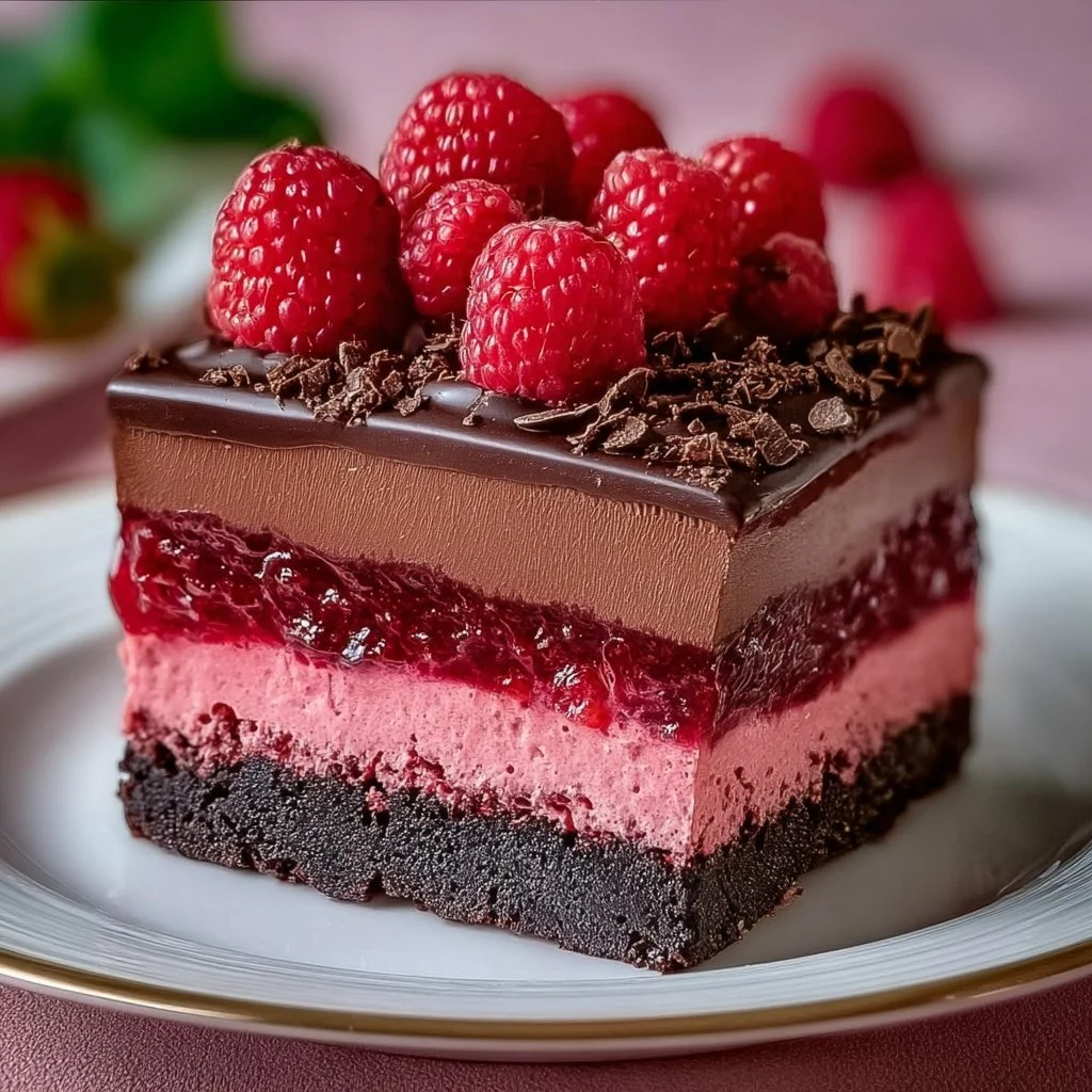 Heavenly Raspberry Chocolate Mousse Cake