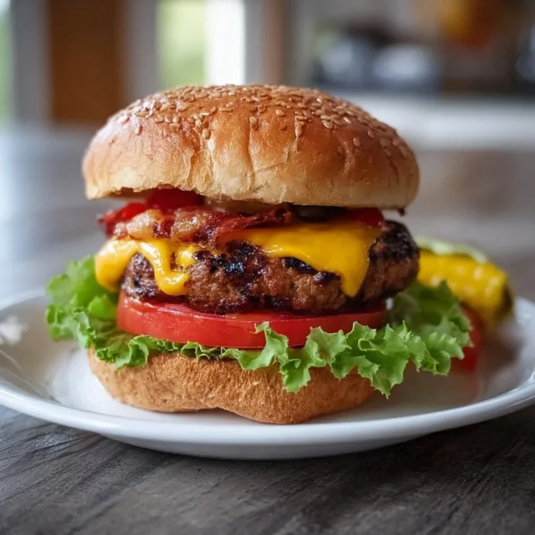 A plate of juicy homemade burgers with toppings and sauces