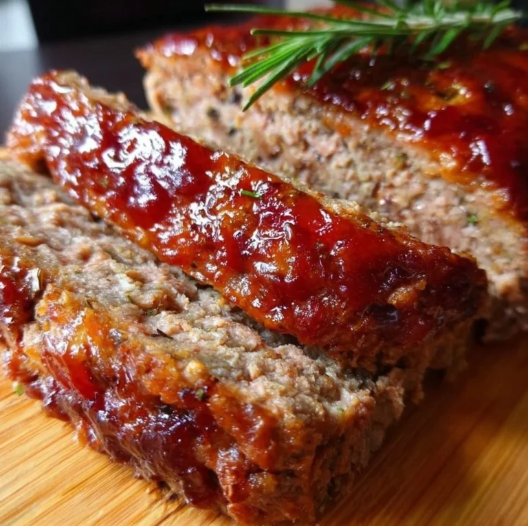 Delicious carnivore meatloaf served with fresh herbs and spices