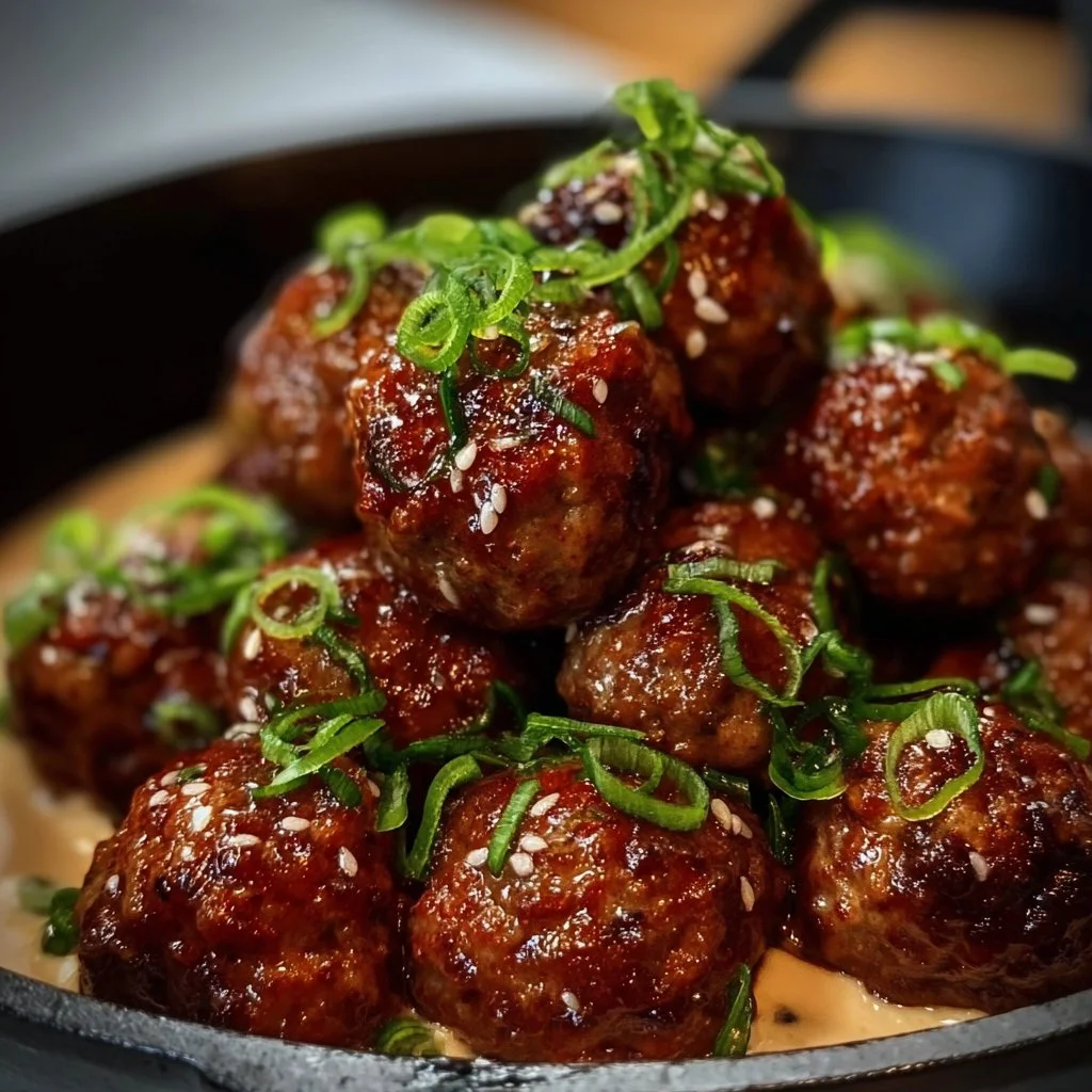 Delicious Korean BBQ meatballs ready to be served