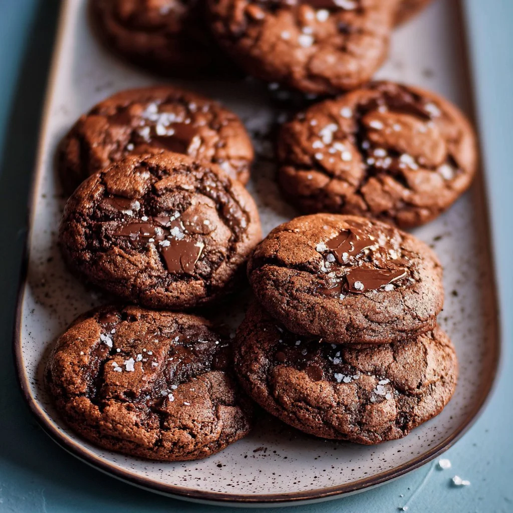 Homemade Malted Chocolate Cookies with chocolate chunks and a malty flavor.